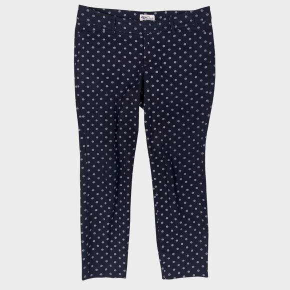 Old Navy Pixie Size 10 Regular Ankle Pants Black with White Print - Picture 1 of 8